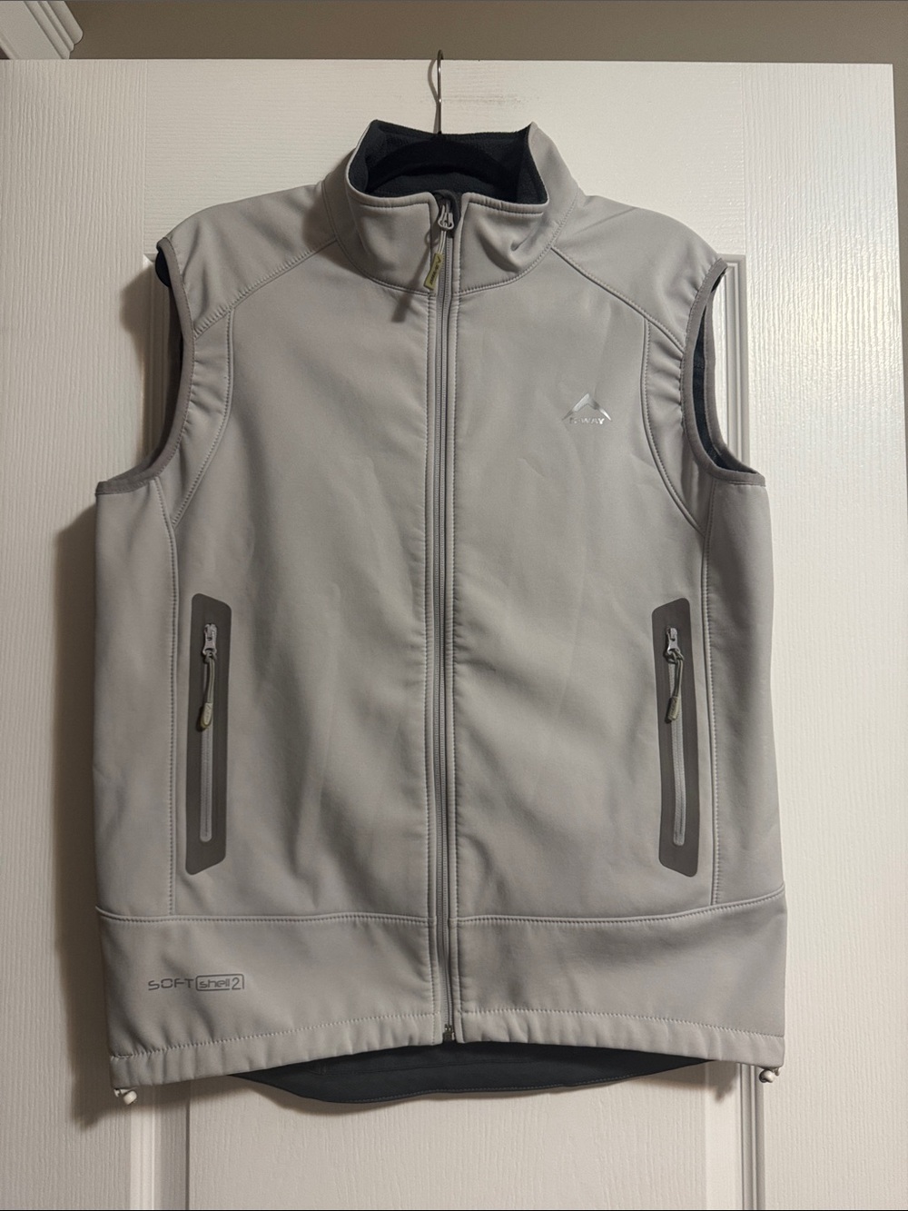 Light Gray K-Way Soft-Shell Men's Vest Jacket